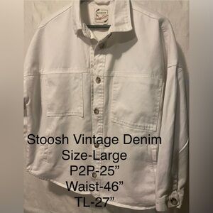 Stoosh White Denim Button Closure Jacket